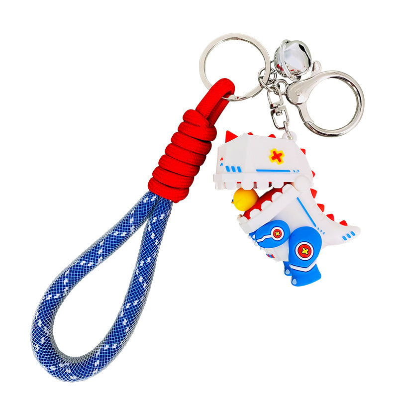 Wholesale Cartoon Mecha Dinosaur Figure Silicone Keychain